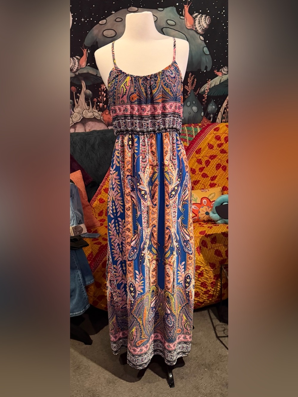 Bohemian Paisley Maxi Dress - Multicolor